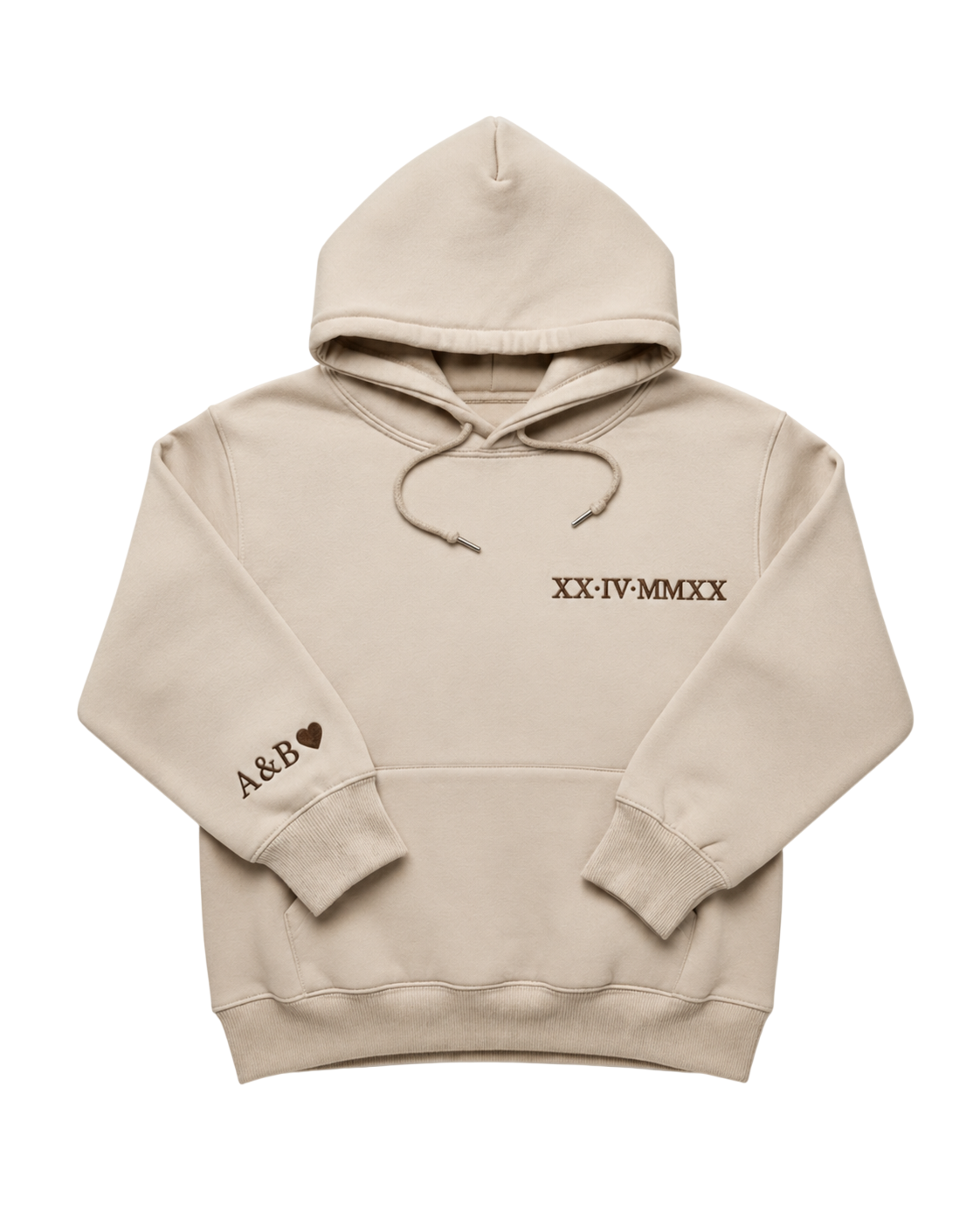 Sweat personnalisé brodé avec date en chiffres romains
