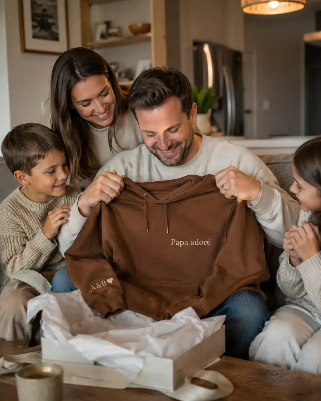 Sweat personnalisé brodé pour la fête des pères