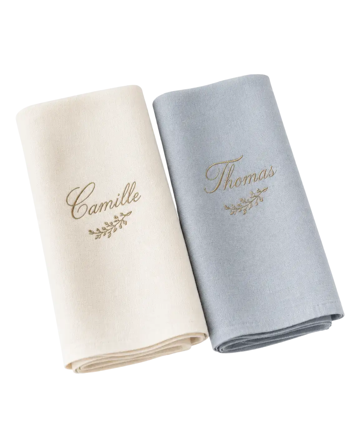 Serviette mariage brodée personnalisée