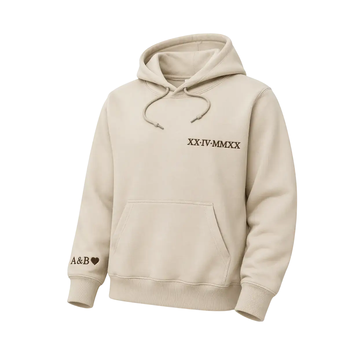 Sweat personnalisé avec date en chiffres romains brodée