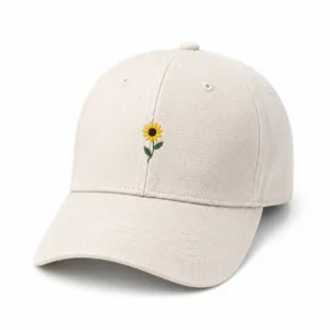 Casquette fleur brodée